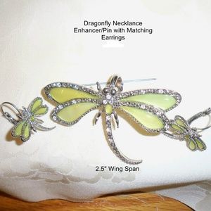 Dragonfly Enhancer/Pin &  earrings